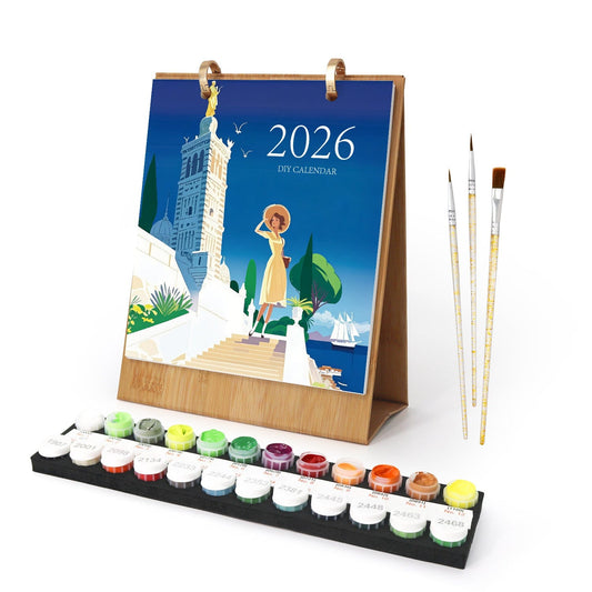 ColourMost™ 2026 Desk Calendar Series –  Scenic spots /Paint by Numbers(18.2cm x 22.5cm)