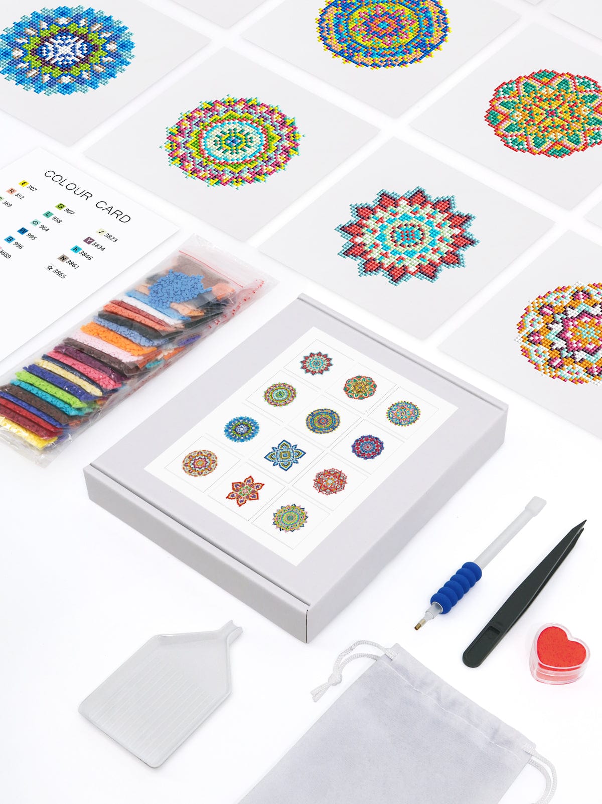 ColourMost™ Mini Diamond Painting Series #14: 'Mandala Magic' - Frameless 12-in-1 Set (6"x7" / 15x18cm)