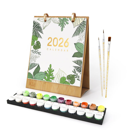 ColourMost™ 2026 Desk Calendar Series –  Plants /Paint by Numbers(18.2cm x 22.5cm)