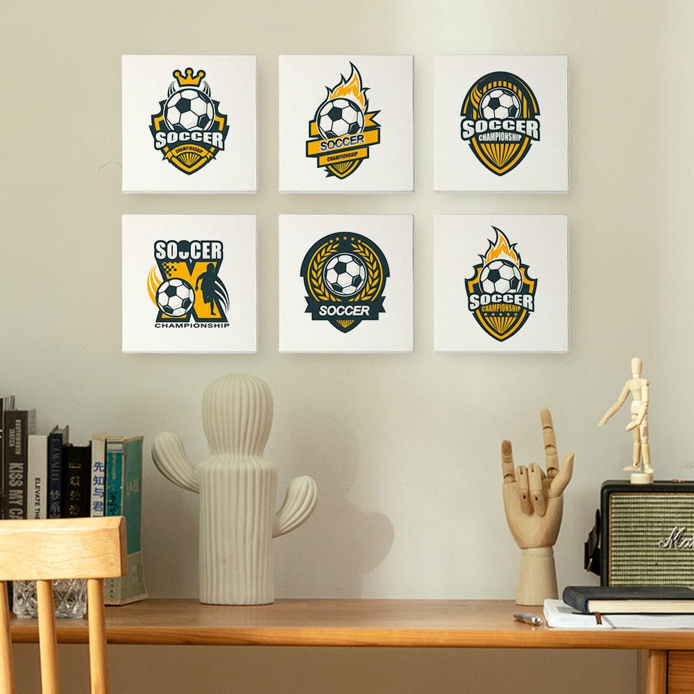 ColourMost™ Mini Paint by Numbers Series #02: 'Soccer' - 6-in-1 Set (6"x6" / 15x15cm)