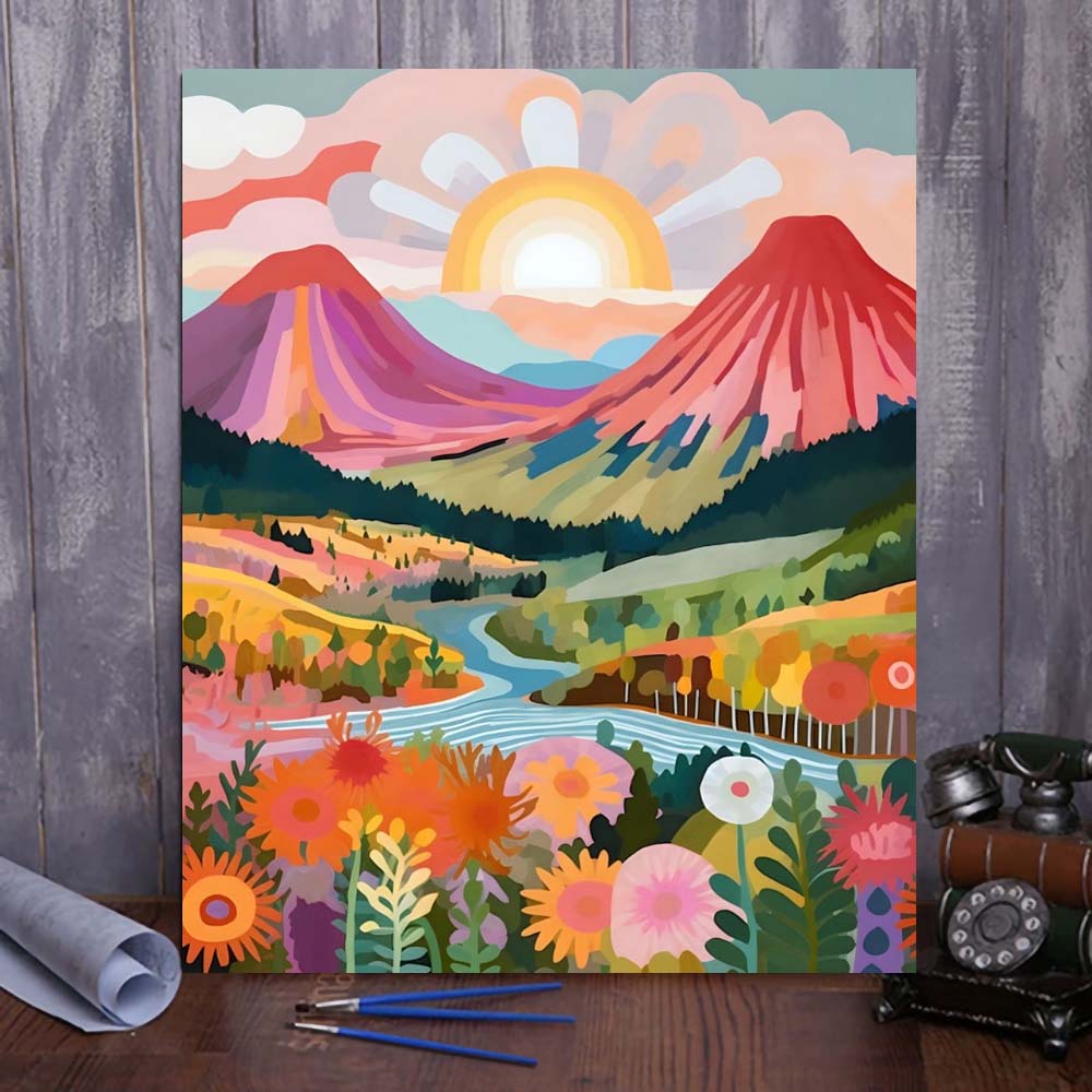 "Colorful Yellowstone" Series by ColourMost™ #02 - 'Lume' | Original Paint by Numbers (16"x20" / 40x50cm) | Also ship to UK, CA, AU, and NZ