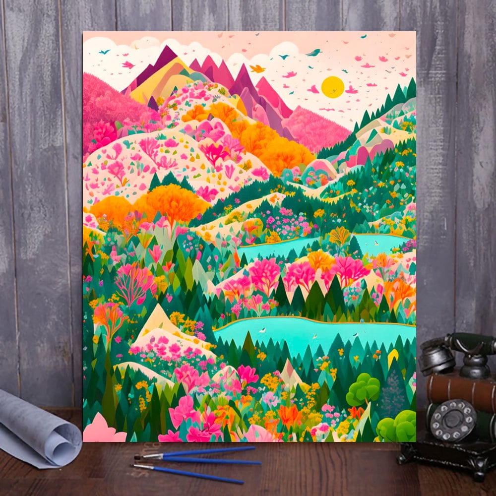 Unleash Creativity with 'Colorful Mountain' Paint by Numbers! Easy Start for Newbies, Zen-Like Relaxation, Ideal Show-Stealing Gift | Also ship to UK, CA, AU, and NZ