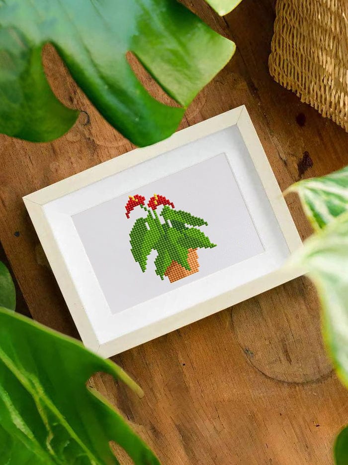 ColourMost™ Mini Diamond Painting Series #12: 'Green Plants 2' - Frameless 12-in-1 Set (6"x7" / 15x18cm)