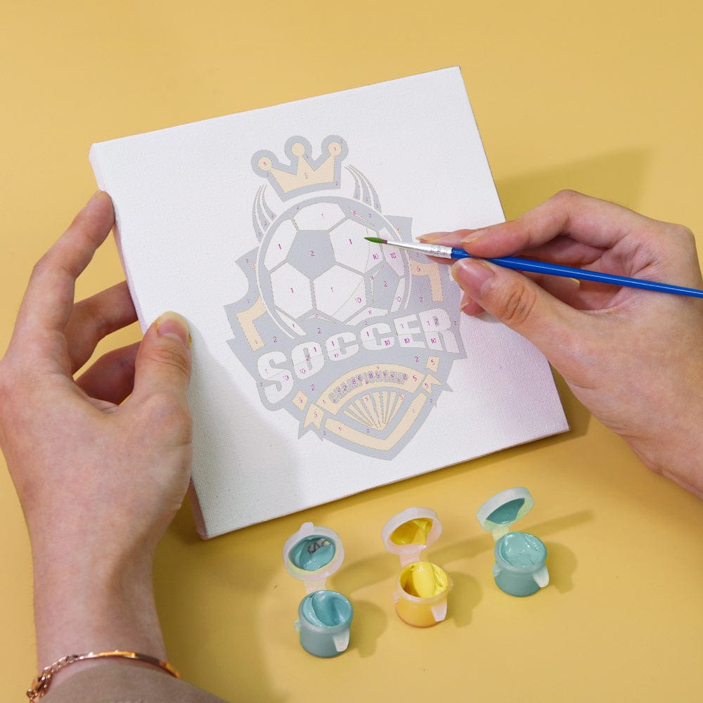 ColourMost™ Mini Paint by Numbers Series #02: 'Soccer' - 6-in-1 Set (6"x6" / 15x15cm)