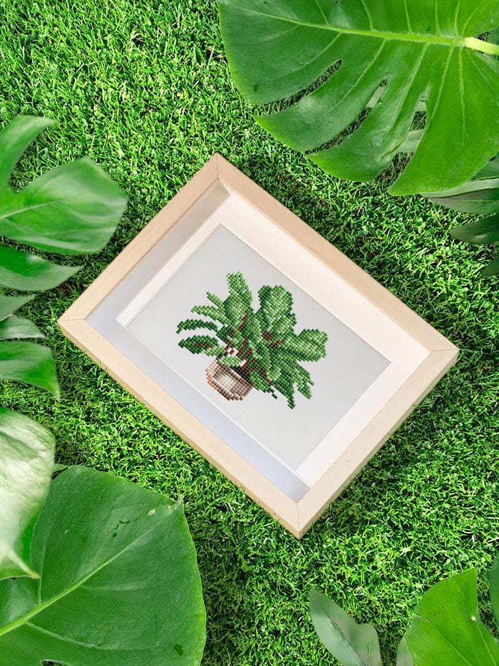 ColourMost™ Mini Diamond Painting Series #12: 'Green Plants 2' - Frameless 12-in-1 Set (6"x7" / 15x18cm)