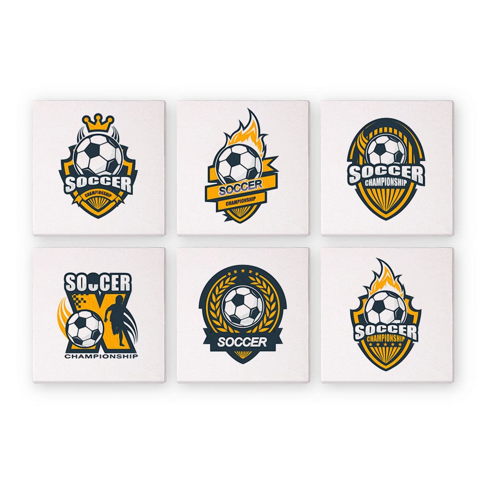 ColourMost™ Mini Paint by Numbers Series #02: 'Soccer' - 6-in-1 Set (6"x6" / 15x15cm)