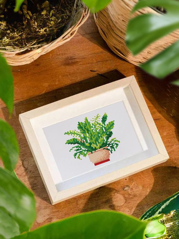 ColourMost™ Mini Diamond Painting Series #12: 'Green Plants 2' - Frameless 12-in-1 Set (6"x7" / 15x18cm)