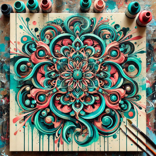 "Serenity Mandalas" Series by ColourMost™ #26 | Original Paint by Numbers (16"x16" / 40x40cm)