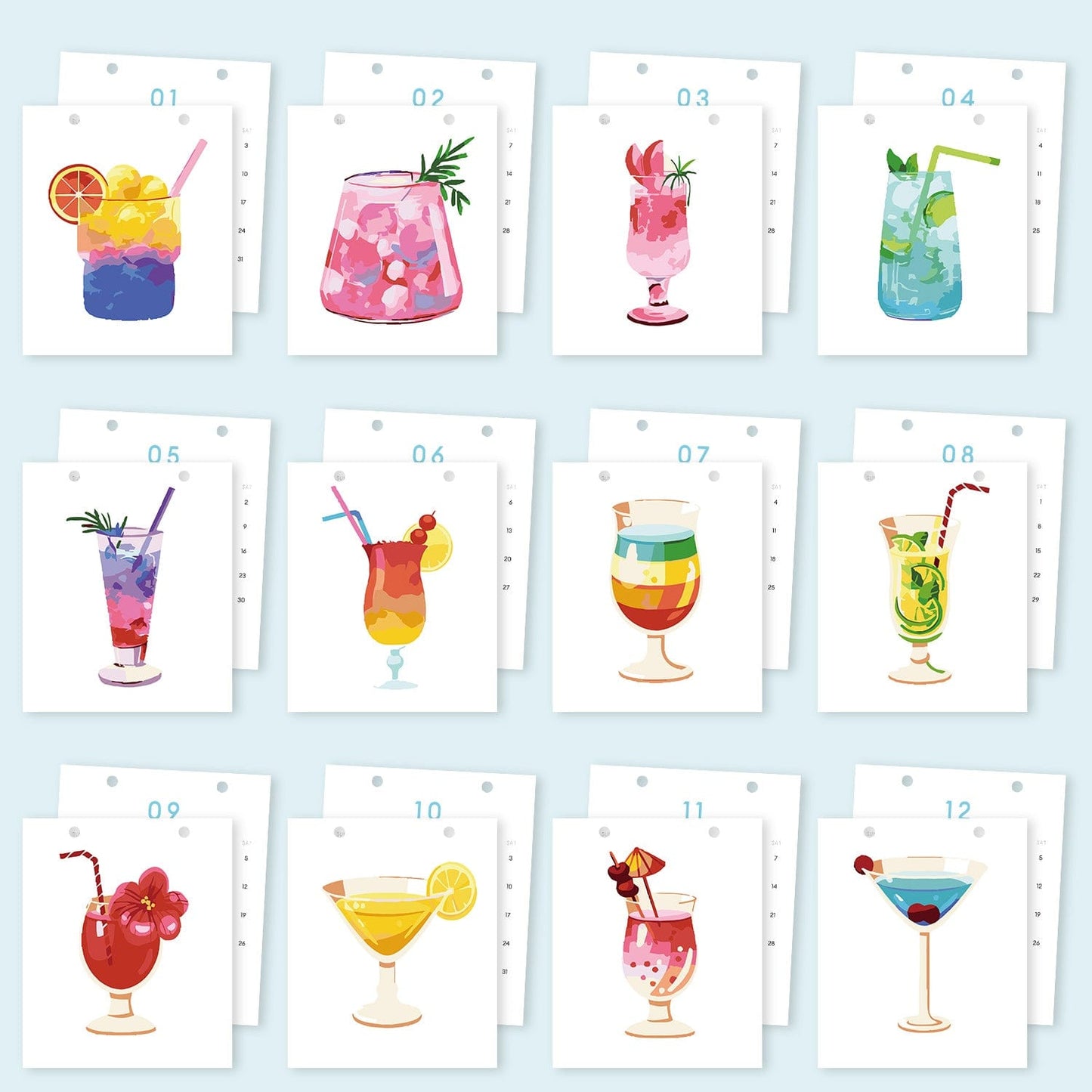 ColourMost™ 2026 Desk Calendar Series – Drinks /Paint by Numbers(18.2cm x 22.5cm)