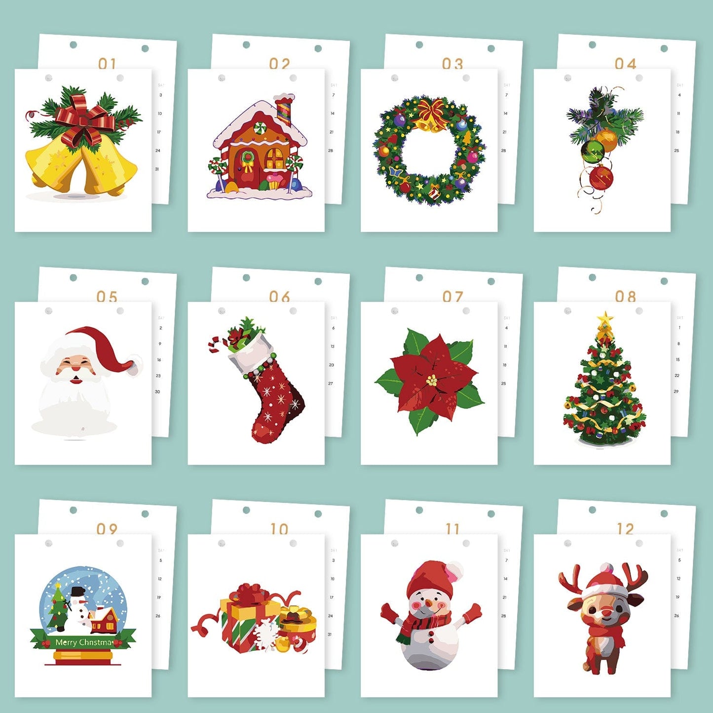 ColourMost™ 2026 Desk Calendar Series – Christmas Carnival /Paint by Numbers(18.2cm x 22.5cm)