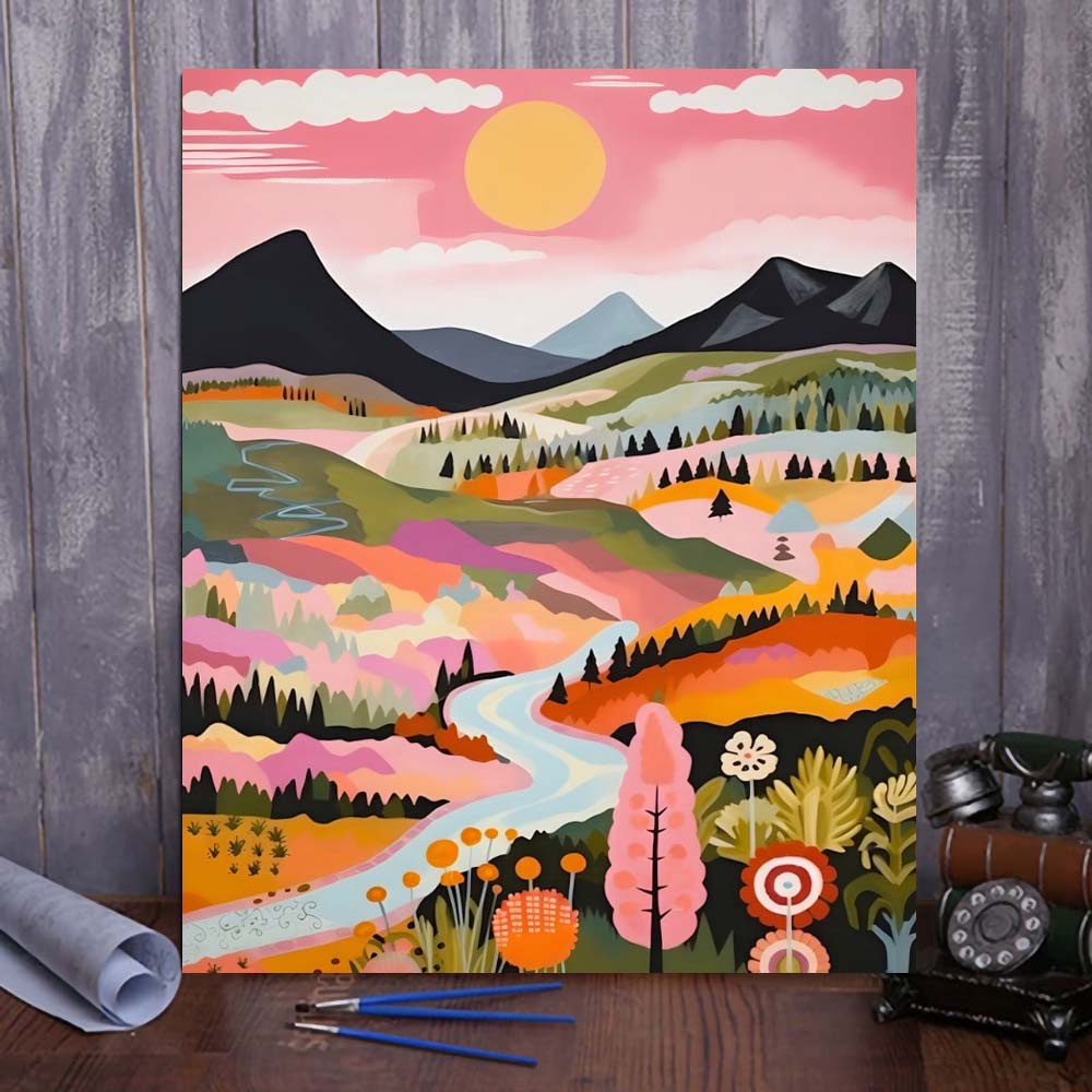 "Colorful Yellowstone" Series by ColourMost™ #26 - 'Echelon' | Original Paint by Numbers (16"x20" / 40x50cm) | Also ship to UK, CA, AU, and NZ