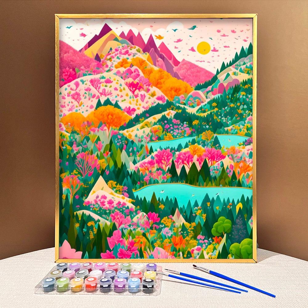 Unleash Creativity with 'Colorful Mountain' Paint by Numbers! Easy Start for Newbies, Zen-Like Relaxation, Ideal Show-Stealing Gift | Also ship to UK, CA, AU, and NZ