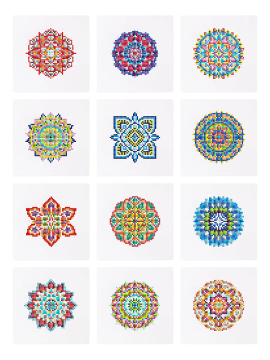 ColourMost™ Mini Diamond Painting Series #14: 'Mandala Magic' - Frameless 12-in-1 Set (6"x7" / 15x18cm)