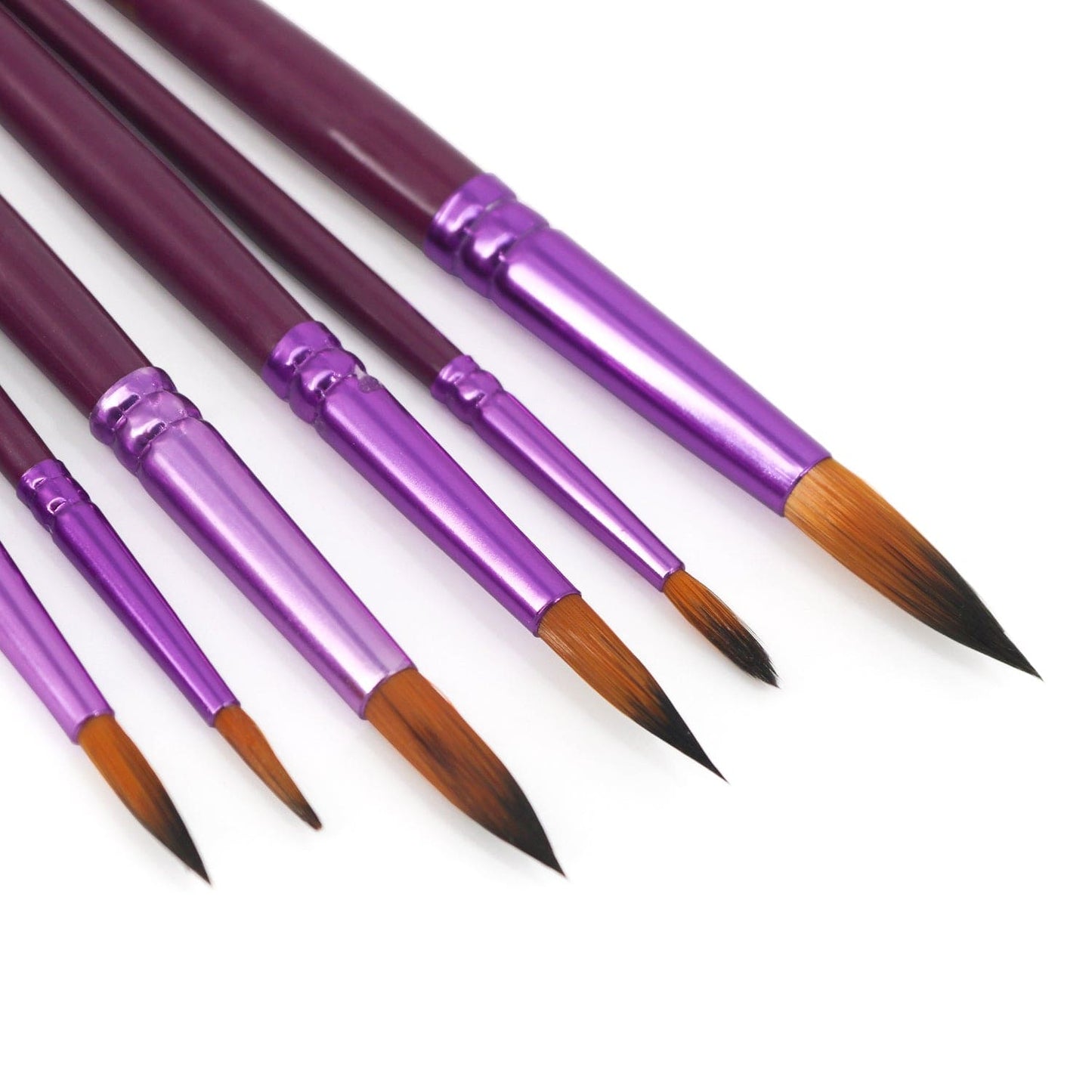 Professional Handmade 12 PCS Round Paint Brushes Set, Artist Brush for Acrylic Watercolor Oil Painting