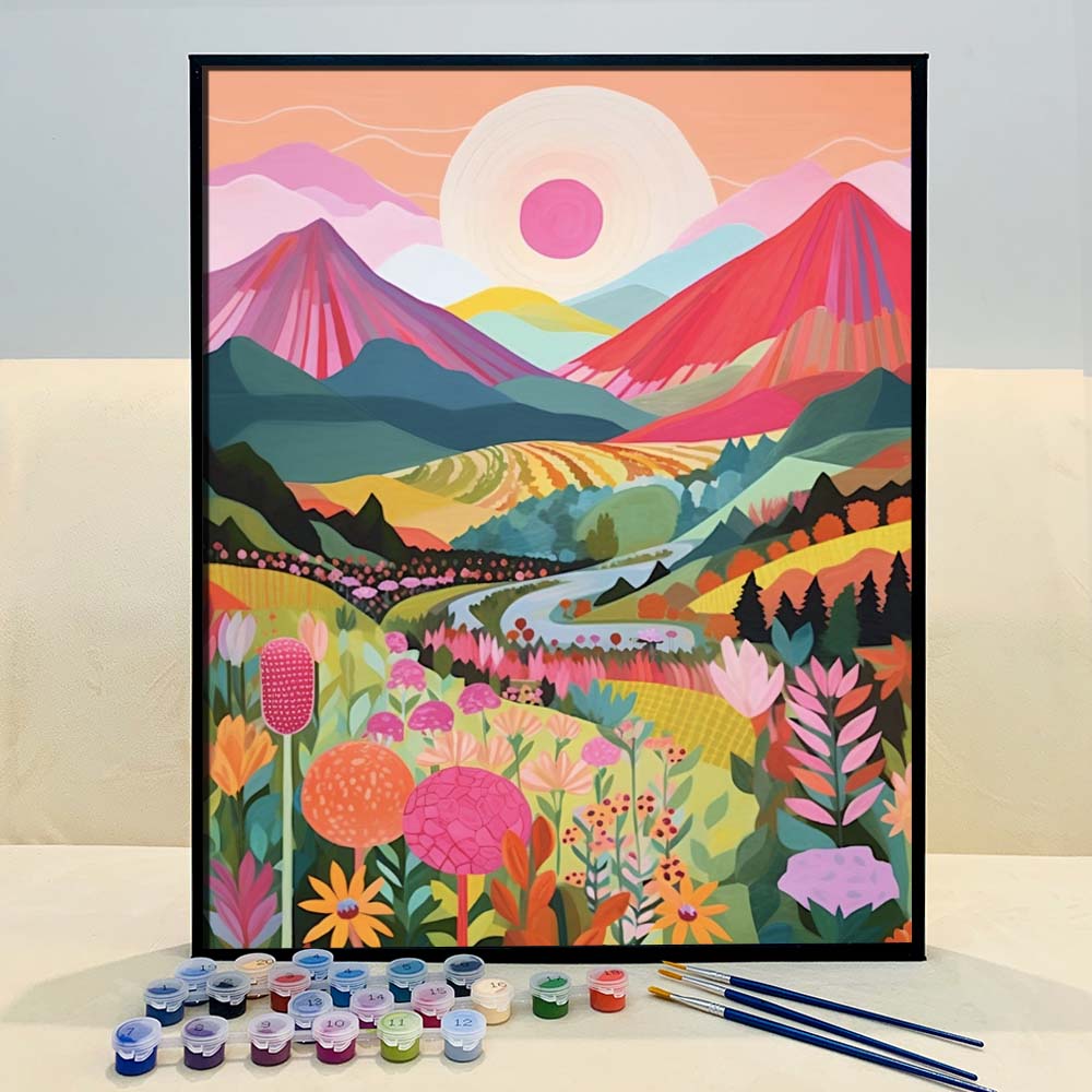 "Colorful Mountains" Series by ColourMost™ #02 - 'Ebullience' | Original Paint by Numbers (16"x20" / 40x50cm) | Also ship to UK, CA, AU, and NZ