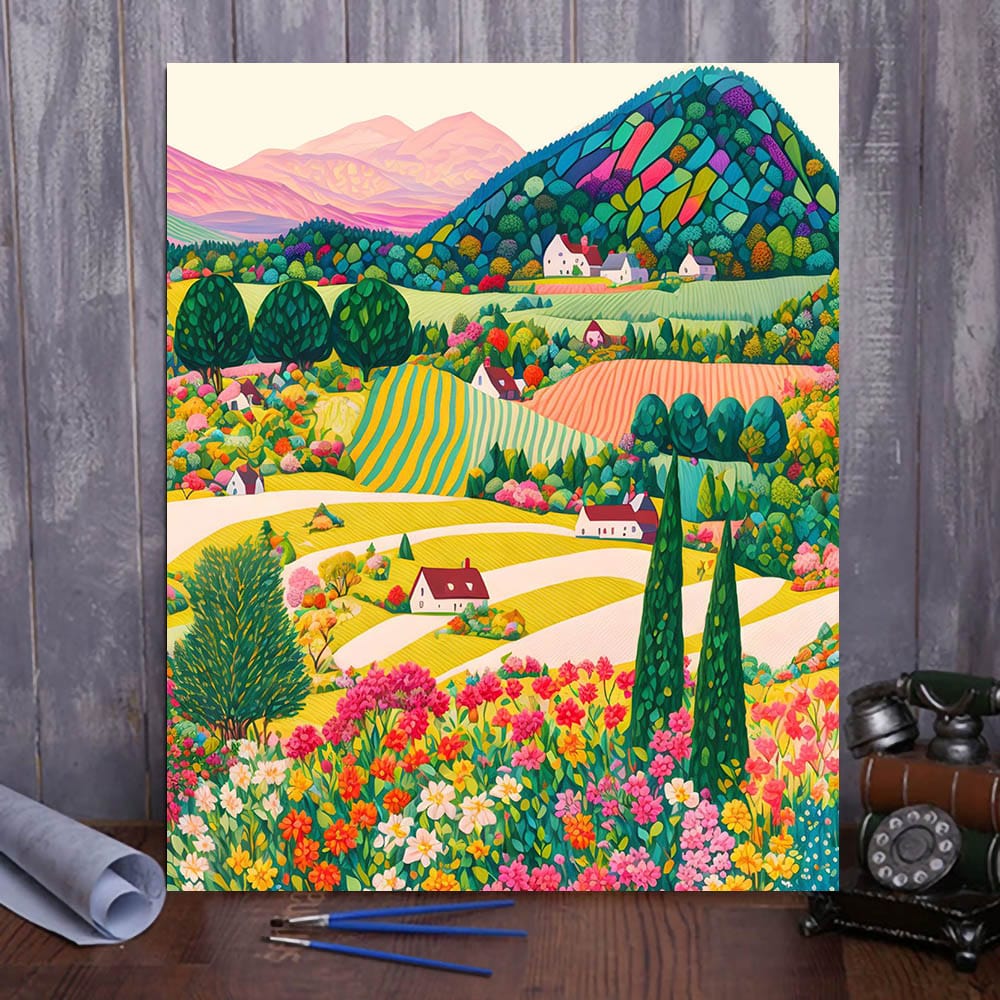 ColourMost™ DIY Painting By Numbers - 'Vibrant Valley Mountain' (16"x20") | Also ship to UK, CA, AU, and NZ