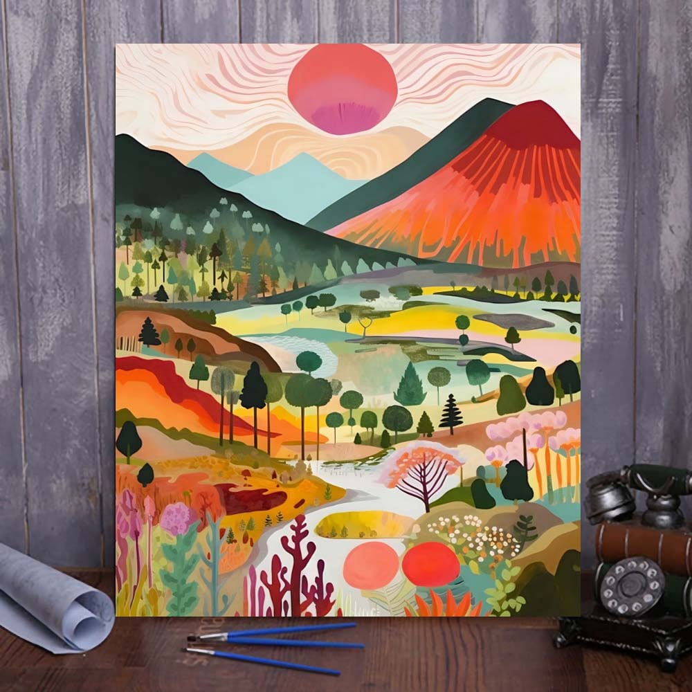 "Colorful Yellowstone" Series by ColourMost™ #03 - 'Expanse' | Original Paint by Numbers (16"x20" / 40x50cm) | Also ship to UK, CA, AU, and NZ