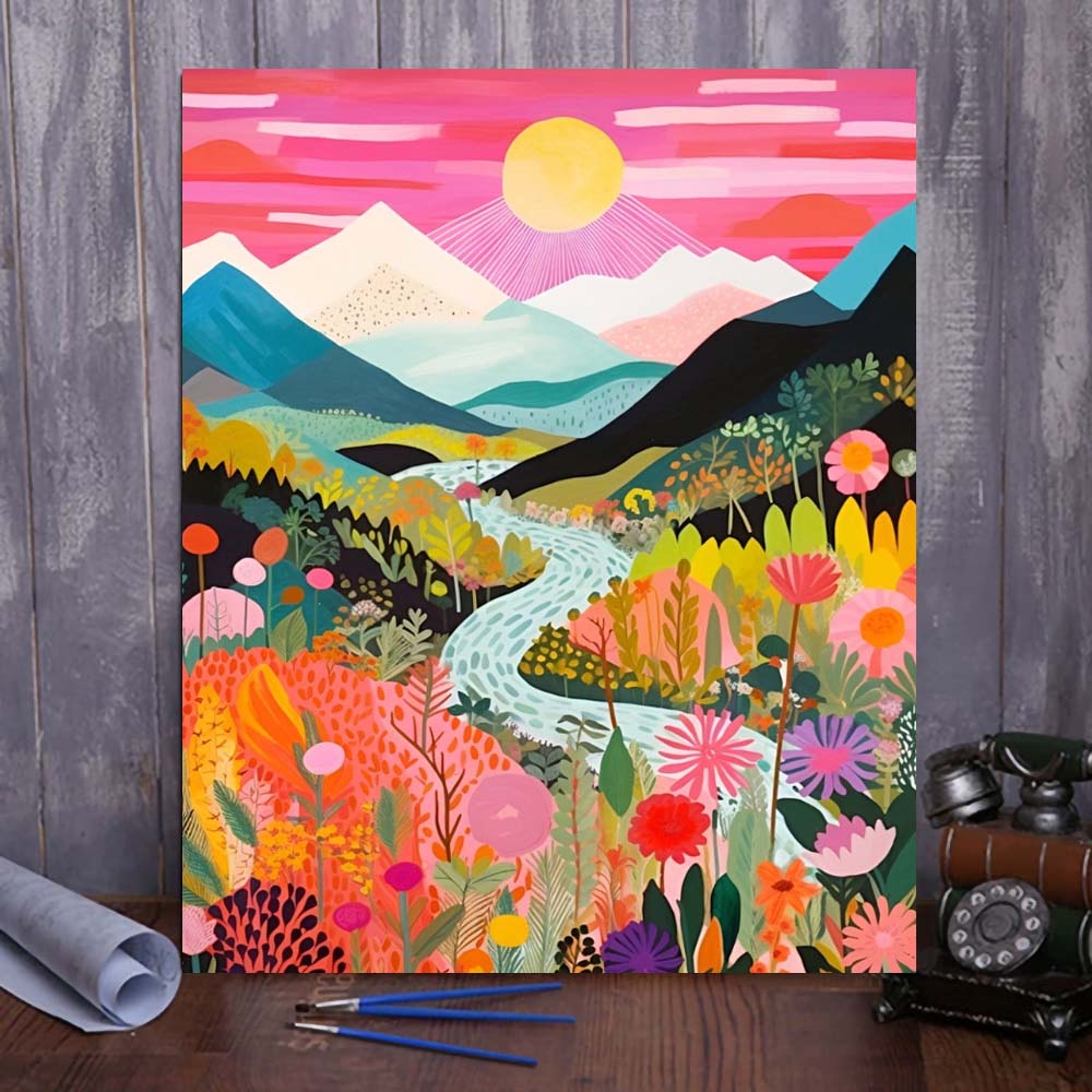 "Colorful Mountains" Series by ColourMost™ #03 - 'Lumina' | Original Paint by Numbers (16"x20" / 40x50cm) | Also ship to UK, CA, AU, and NZ