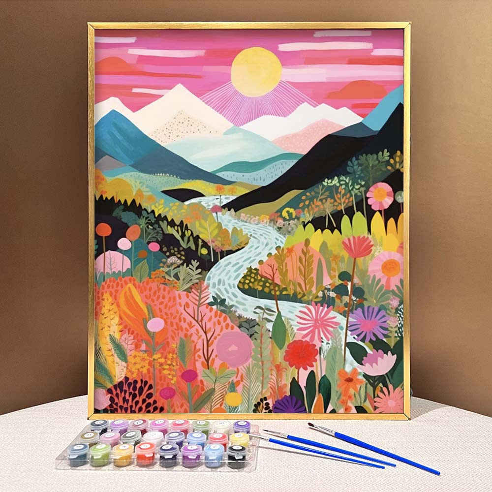 "Colorful Mountains" Series by ColourMost™ #03 - 'Lumina' | Original Paint by Numbers (16"x20" / 40x50cm) | Also ship to UK, CA, AU, and NZ