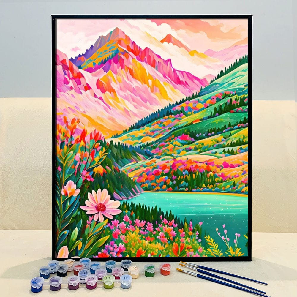 Unleash Creativity with 'Colorful Mountain' Paint by Numbers! Easy Start for Newbies, Zen-Like Relaxation, Ideal Show-Stealing Gift | Also ship to UK, CA, AU, and NZ