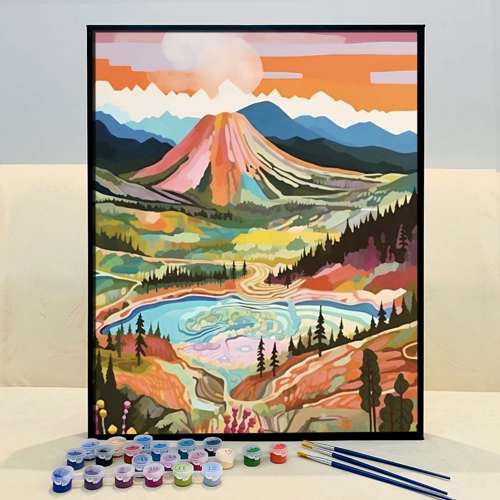 "Colorful Yellowstone" Series by ColourMost™ #30 - 'Azure' | Original Paint by Numbers (16"x20" / 40x50cm) | Also ship to UK, CA, AU, and NZ