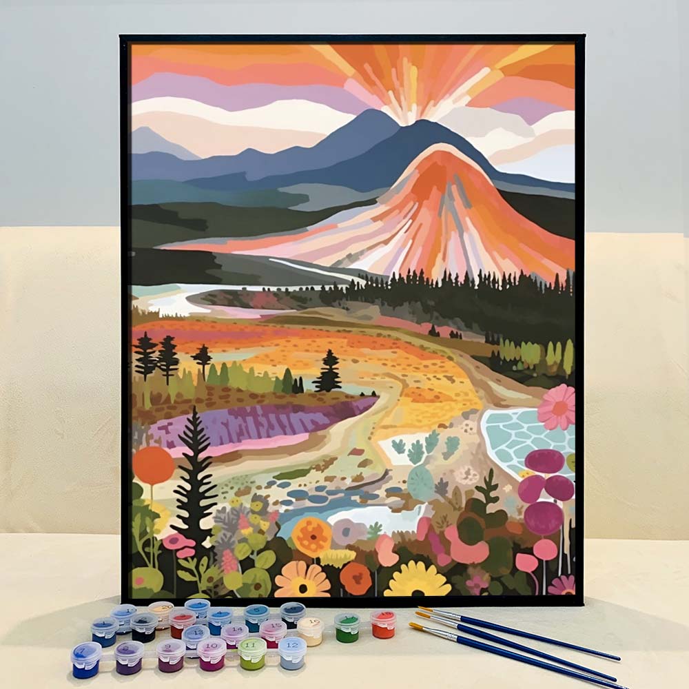 "Colorful Yellowstone" Series by ColourMost™ #31 - 'Radiate' | Original Paint by Numbers (16"x20" / 40x50cm) | Also ship to UK, CA, AU, and NZ