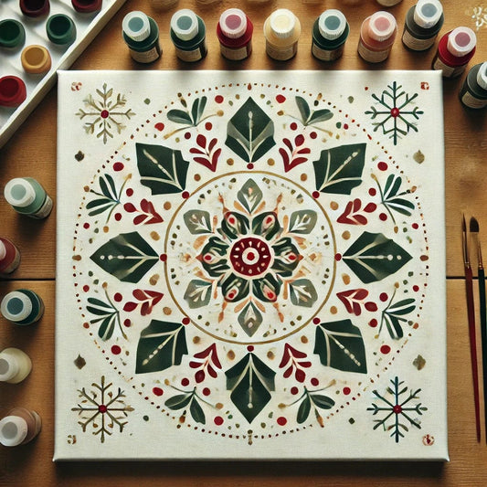 "Serenity Mandalas" Series by ColourMost™ - Christmas #02 | Original Paint by Numbers (16"x16" / 40x40cm)