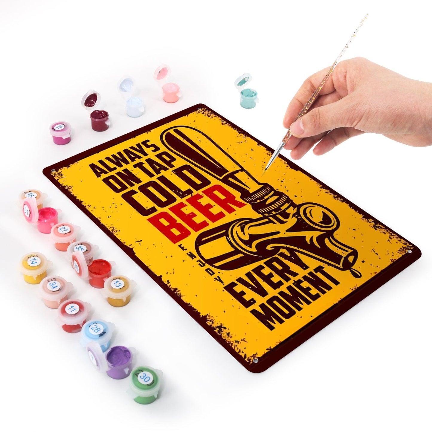 ColourMost™ Metal Bar/Posters Art Paint By Numbers- On Tap Cold Bee #04 (20x30cm /7.8"x11.8")