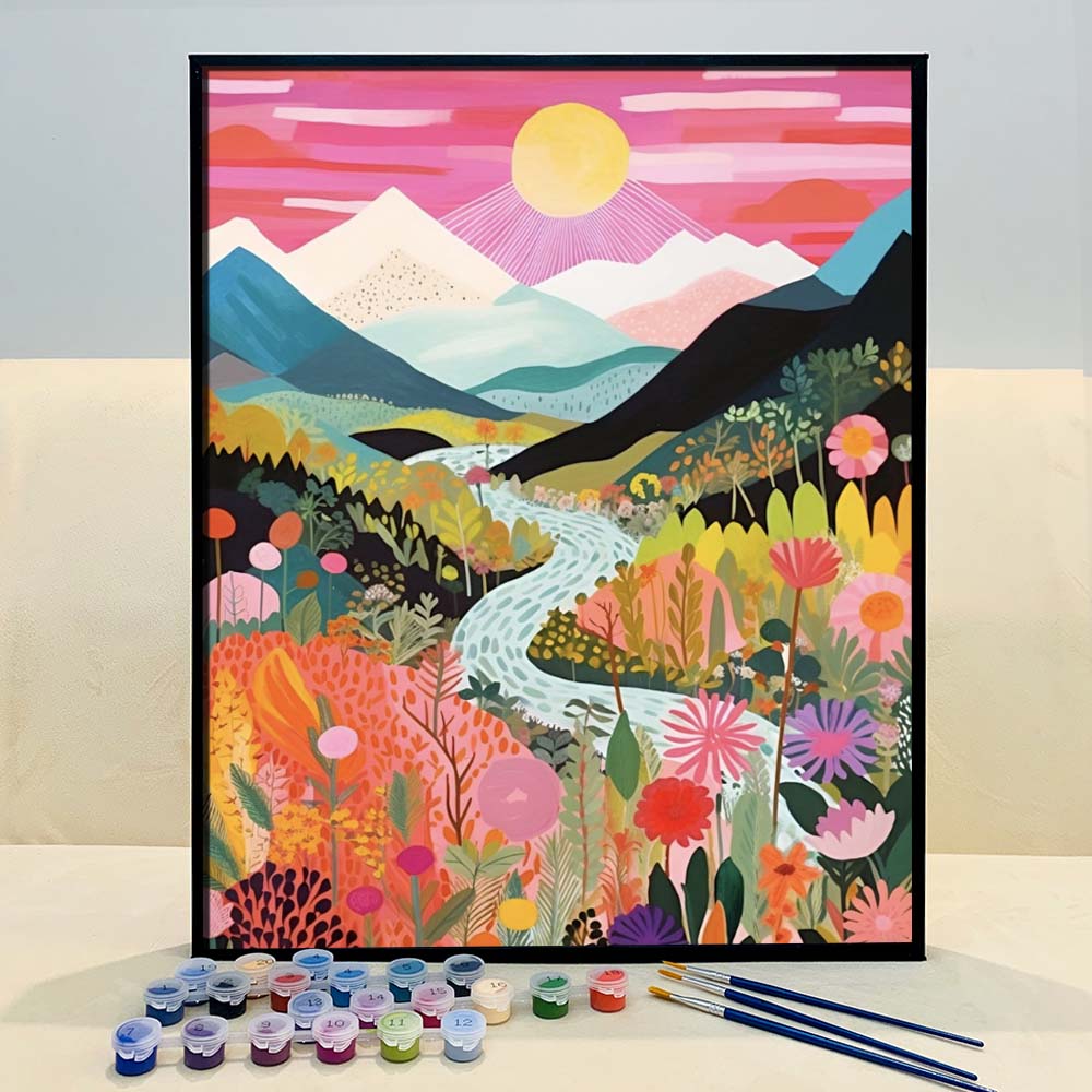 "Colorful Mountains" Series by ColourMost™ #03 - 'Lumina' | Original Paint by Numbers (16"x20" / 40x50cm) | Also ship to UK, CA, AU, and NZ