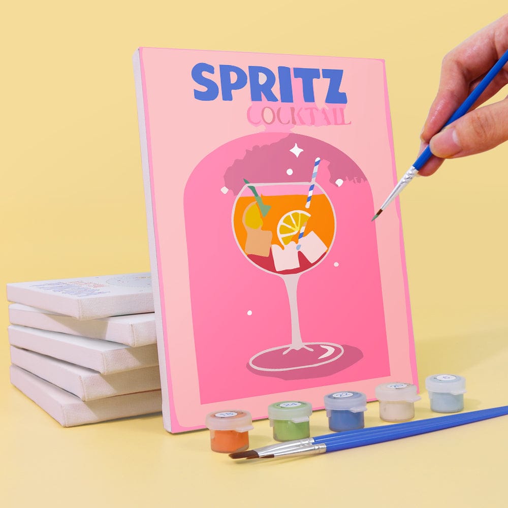 6 Mini Paintings - Colorful Cocktail Set (5.9“ x 7.9" / 15 x 20 cm)