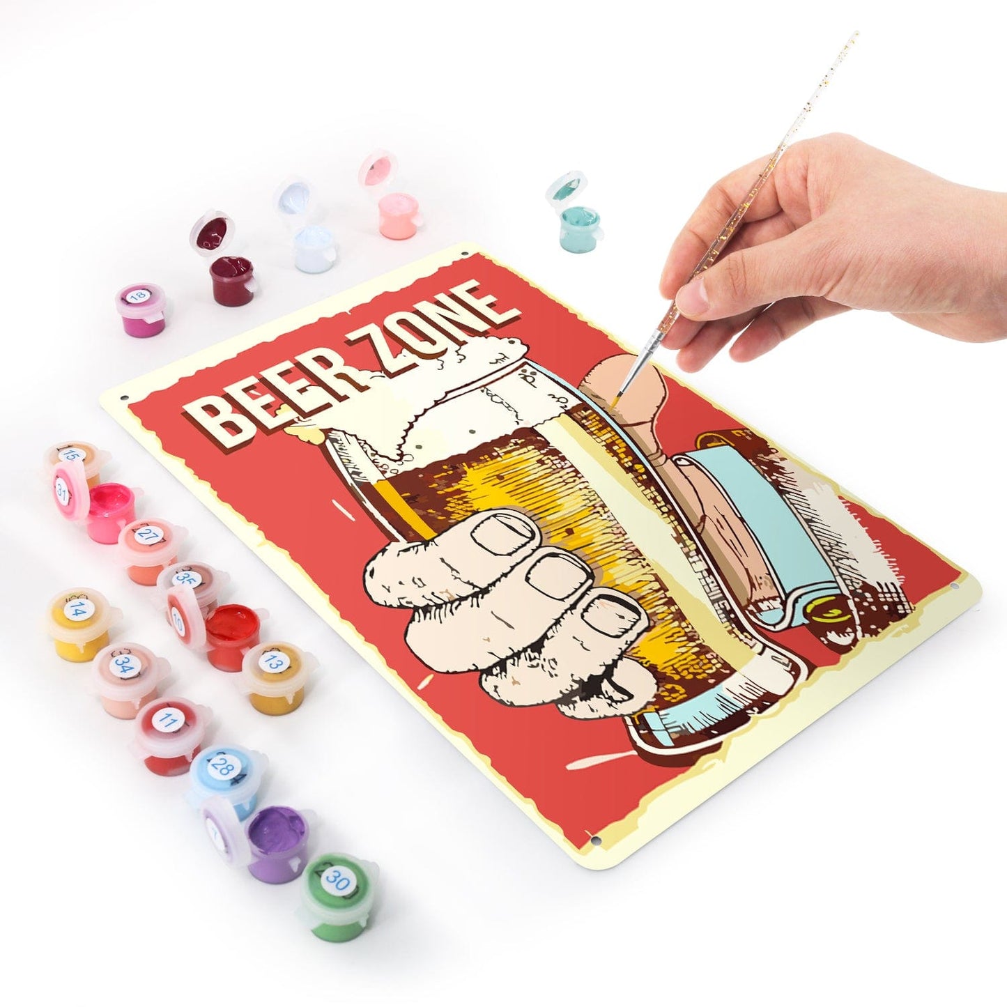 ColourMost™ Metal Bar/Posters Art Paint By Numbers- Beer Zone Cheers #03 (20x30cm /7.8"x11.8")