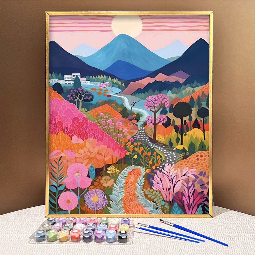 "Colorful Mountains" Series by ColourMost™ #04 - 'Arcanum' | Original Paint by Numbers (16"x20" / 40x50cm) | Also ship to UK, CA, AU, and NZ