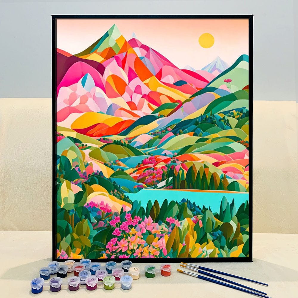Unleash Creativity with 'Colorful Mountain' Paint by Numbers! Easy Start for Newbies, Zen-Like Relaxation, Ideal Show-Stealing Gift | Also ship to UK, CA, AU, and NZ