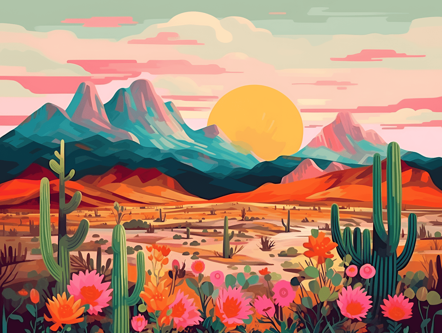 "Vivid Deserts" Series by ColourMost™ #15 | Original Paint by Numbers
