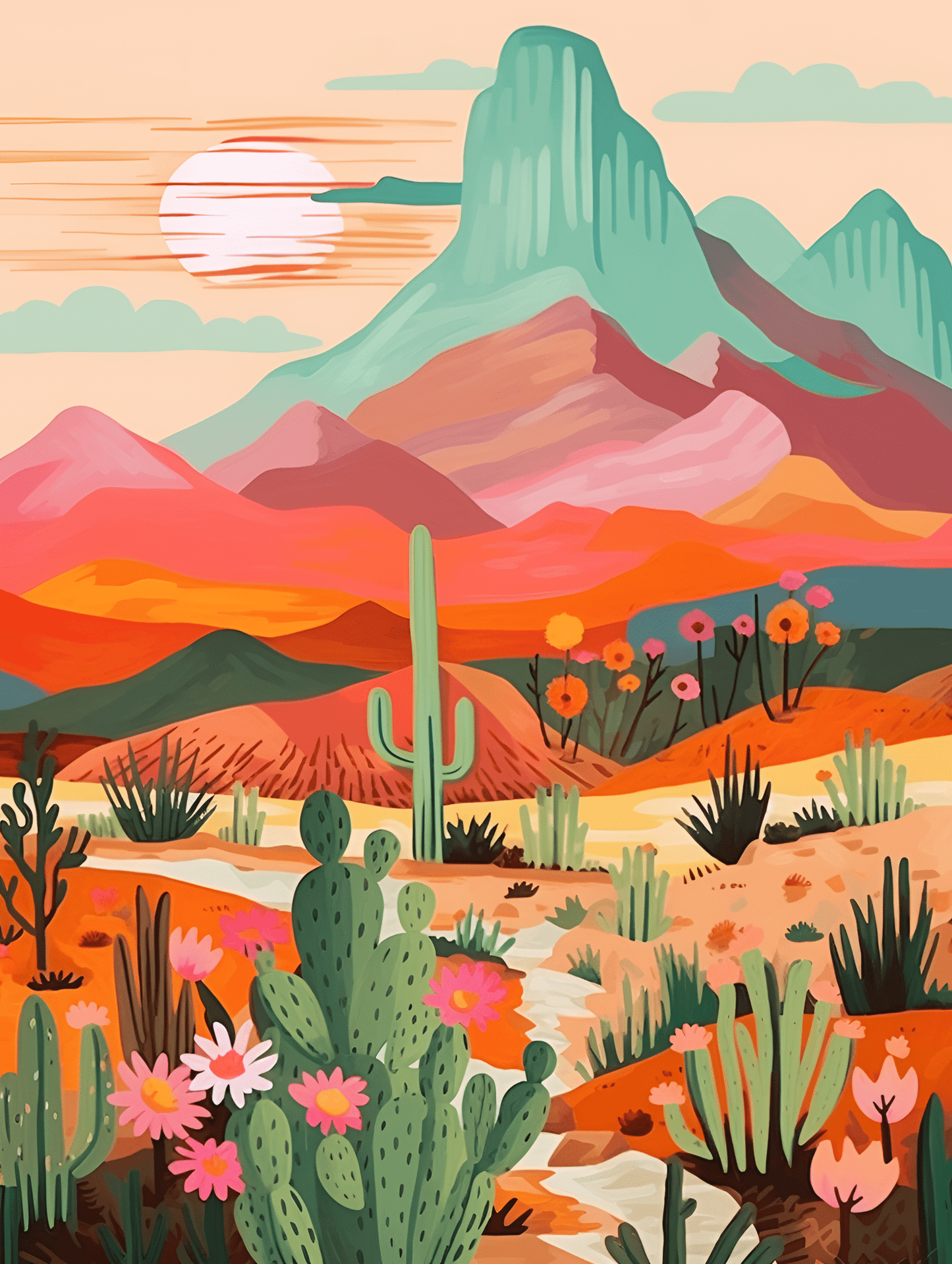 "Vivid Deserts" Series by ColourMost™ #16 | Original Paint by Numbers