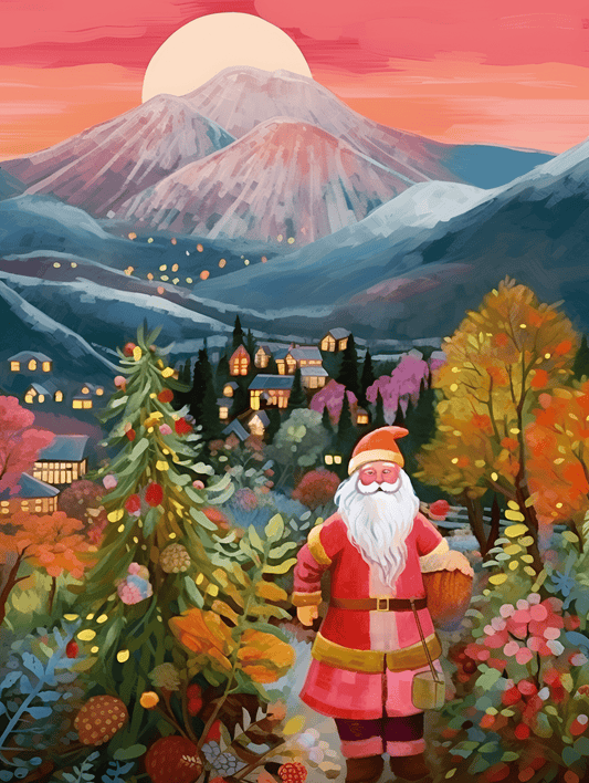 "Colorful Mountains" Series by ColourMost™ #30 - 'Santa's Sunset' | Original Paint by Numbers | Also ship to UK, CA, AU, and NZ