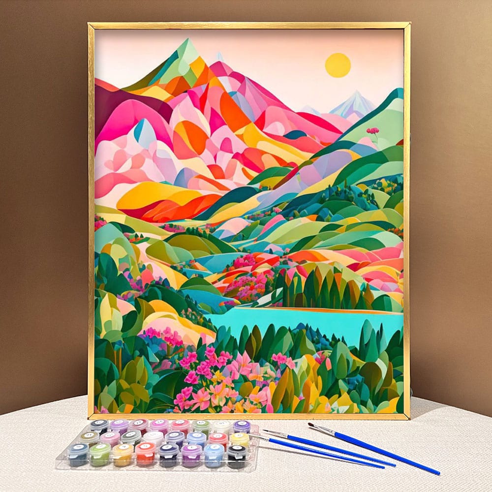 Unleash Creativity with 'Colorful Mountain' Paint by Numbers! Easy Start for Newbies, Zen-Like Relaxation, Ideal Show-Stealing Gift | Also ship to UK, CA, AU, and NZ