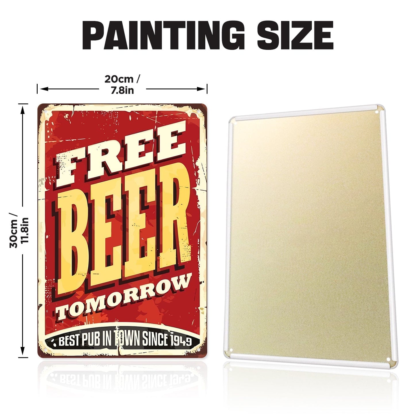 ColourMost™ Metal Bar/Posters Art Paint By Numbers- Free Beer Tomorrow #14 (20x30cm /7.8"x11.8")