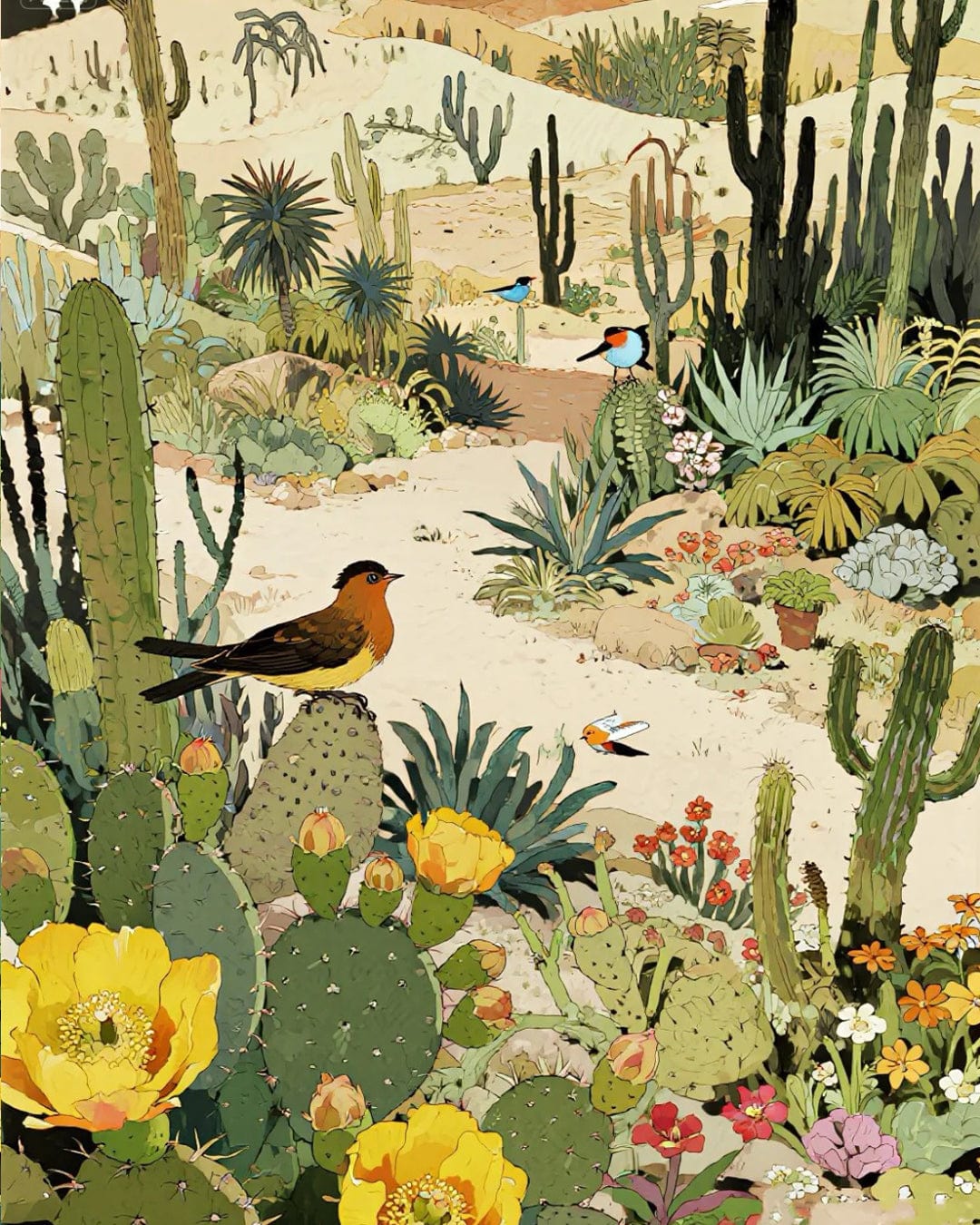 Desert Bloom Series – Paint by Numbers Kits for Adults | DIY Art of Cactus, Sun & Southwest Charm