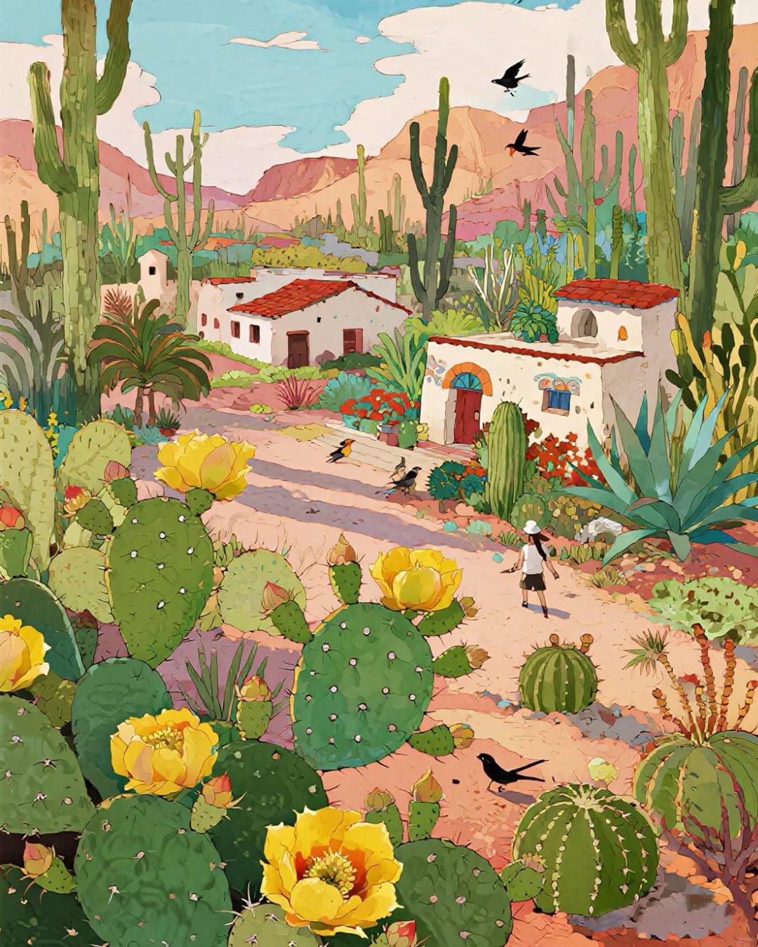 Desert Bloom Series – Paint by Numbers Kits for Adults | DIY Art of Cactus, Sun & Southwest Charm