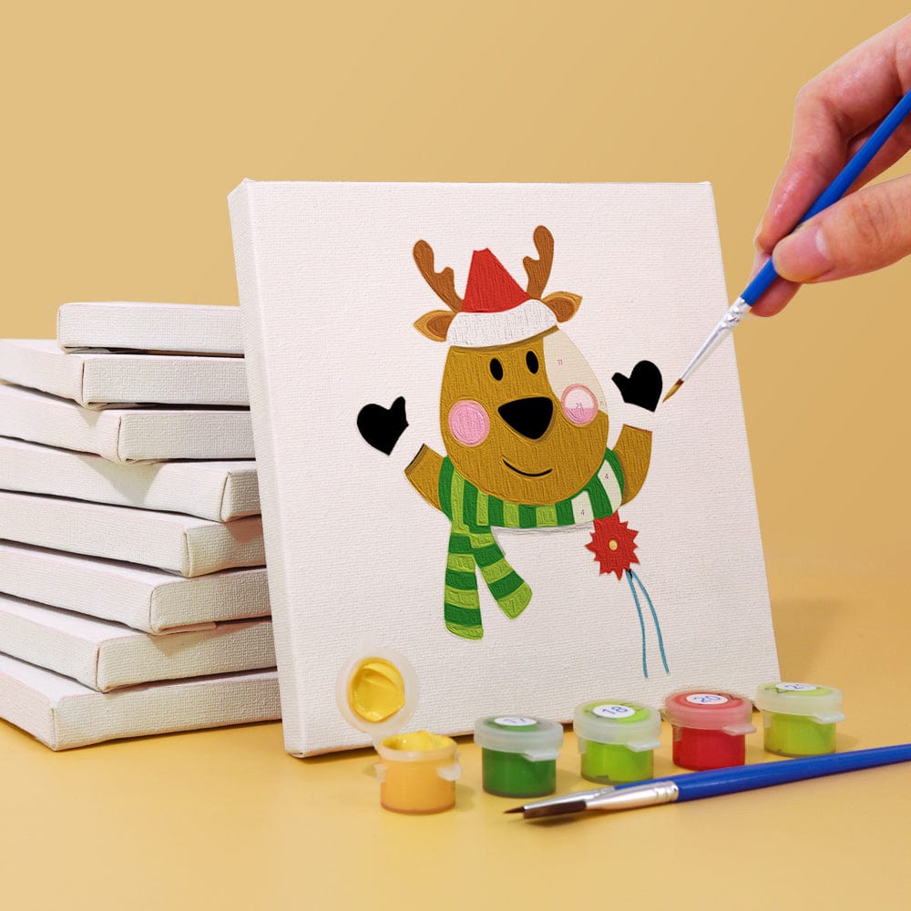 ColourMost™ Mini Paint by Numbers Series #04: 'Christmas' - 9-in-1 Set (6"x6" / 15x15cm)
