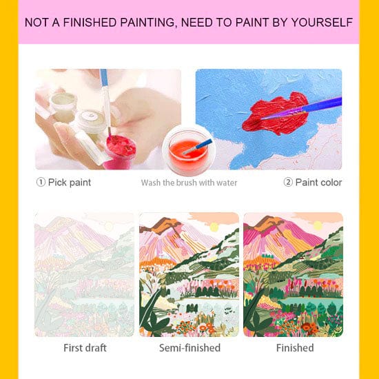 ColourMost™ DIY Painting By Numbers - 'Vibrant Valley Mountain' (16"x20") | Also ship to UK, CA, AU, and NZ