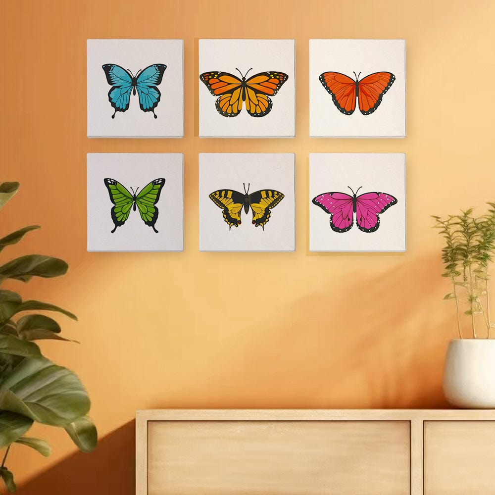ColourMost™ Mini Paint by Numbers Series #03: 'Butterfly' - 6-in-1 Set (6"x6" / 15x15cm)