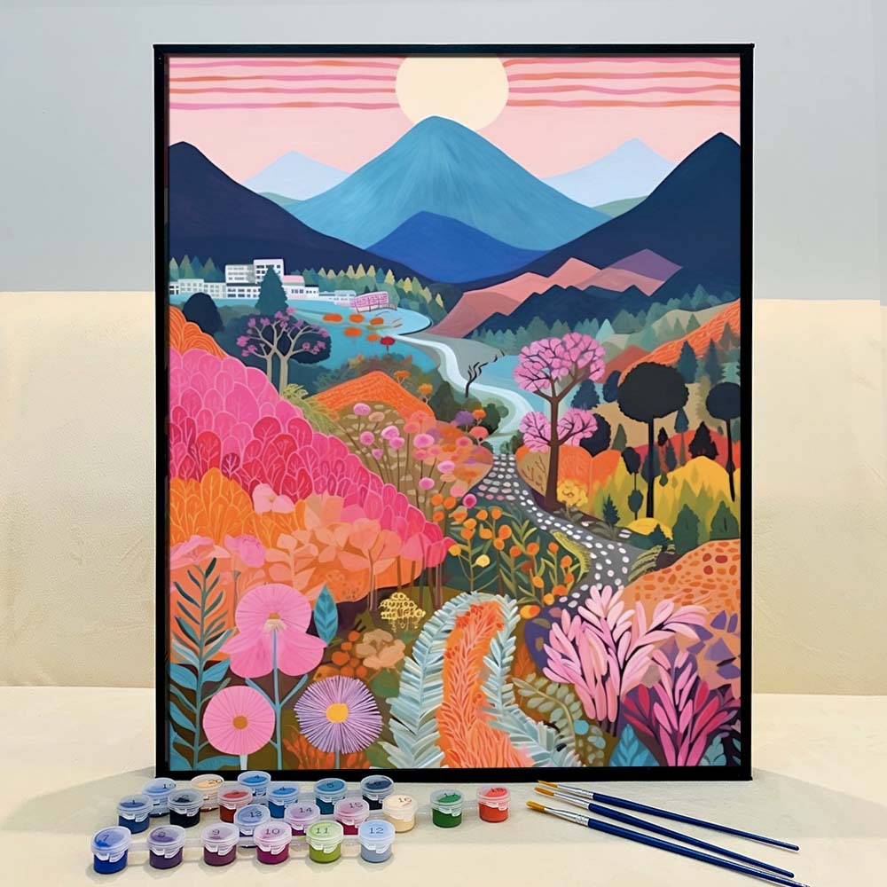 "Colorful Mountains" Series by ColourMost™ #04 - 'Arcanum' | Original Paint by Numbers (16"x20" / 40x50cm) | Also ship to UK, CA, AU, and NZ