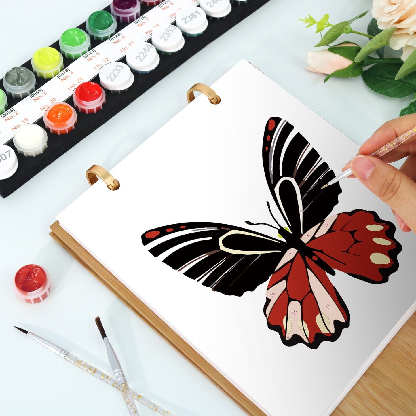ColourMost™ 2026 Desk Calendar Series – Butterflies /Paint by Numbers(18.2cm x 22.5cm)