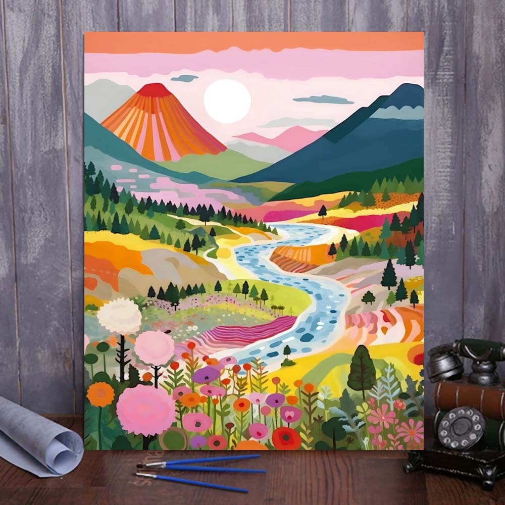 "Colorful Yellowstone" Series by ColourMost™ #05 - 'Zephyr' | Original Paint by Numbers (16"x20" / 40x50cm) | Also ship to UK, CA, AU, and NZ