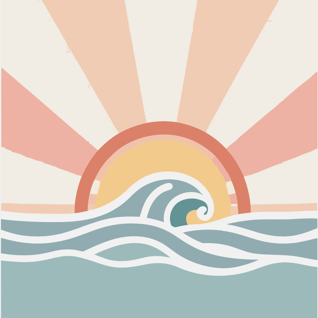 ColourMost™ Mini Paint by Numbers Series #06: 'Sunset Waves' (8"x8" / 20x20cm)