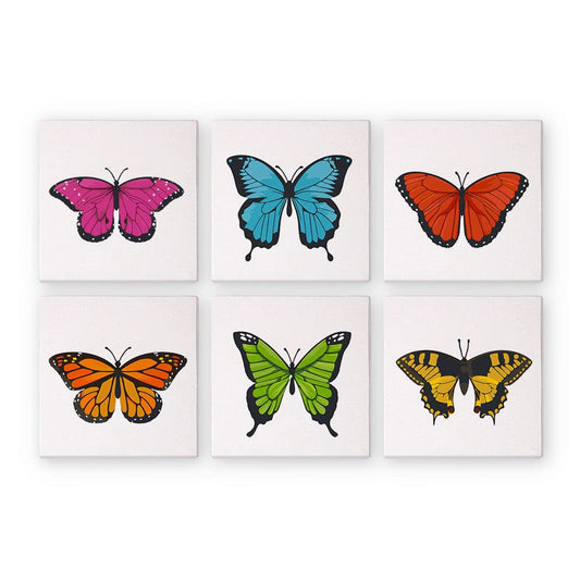 ColourMost™ Mini Paint by Numbers Series #03: 'Butterfly' - 6-in-1 Set (6"x6" / 15x15cm)