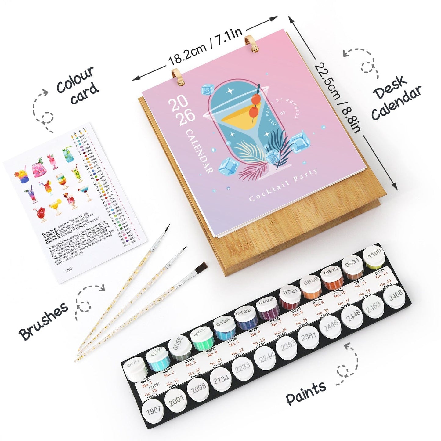 ColourMost™ 2026 Desk Calendar Series – Drinks /Paint by Numbers(18.2cm x 22.5cm)