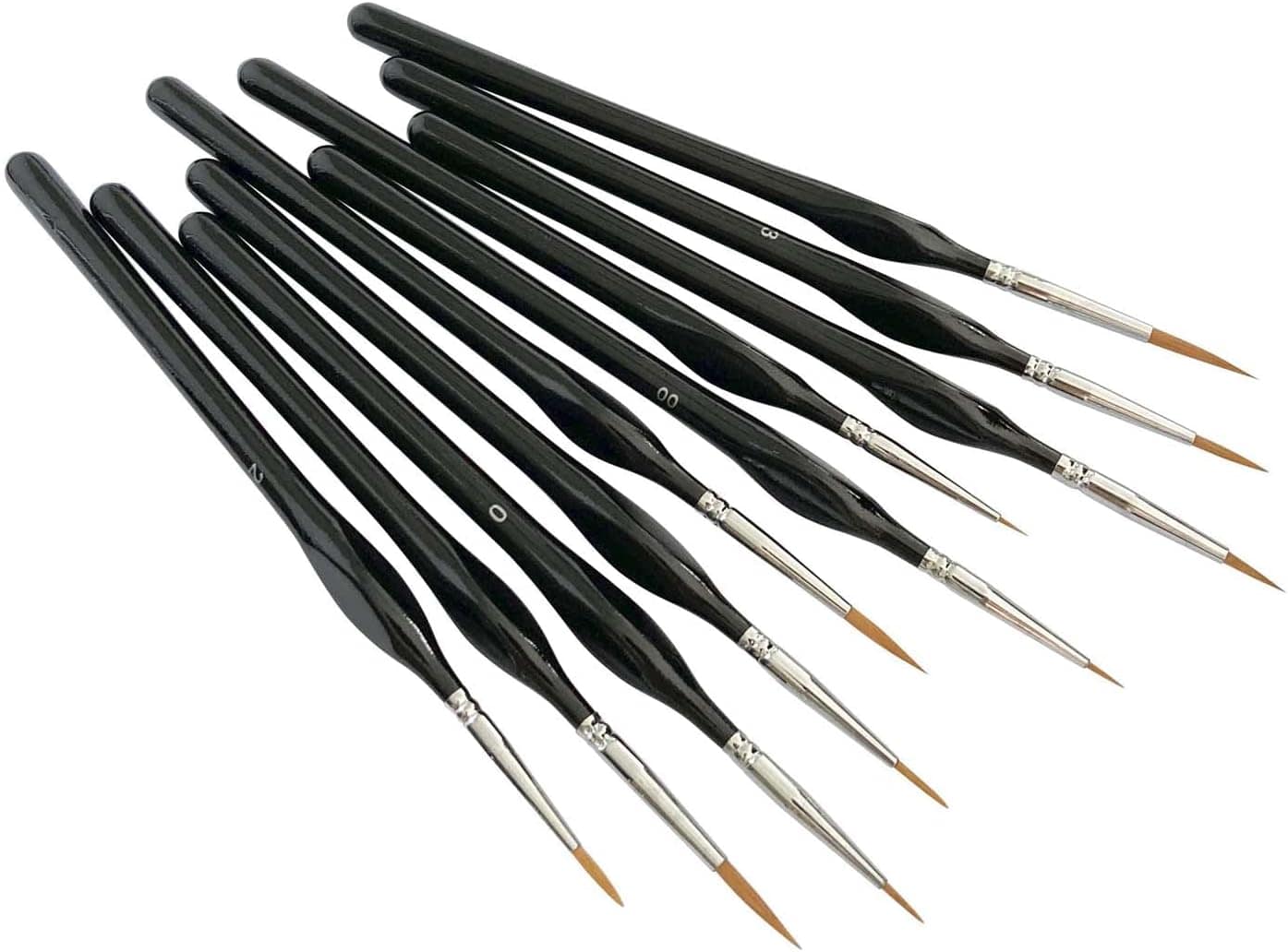 Professional Handmade 10Pcs Micro Paint Brushes Set with Triangular Handles
